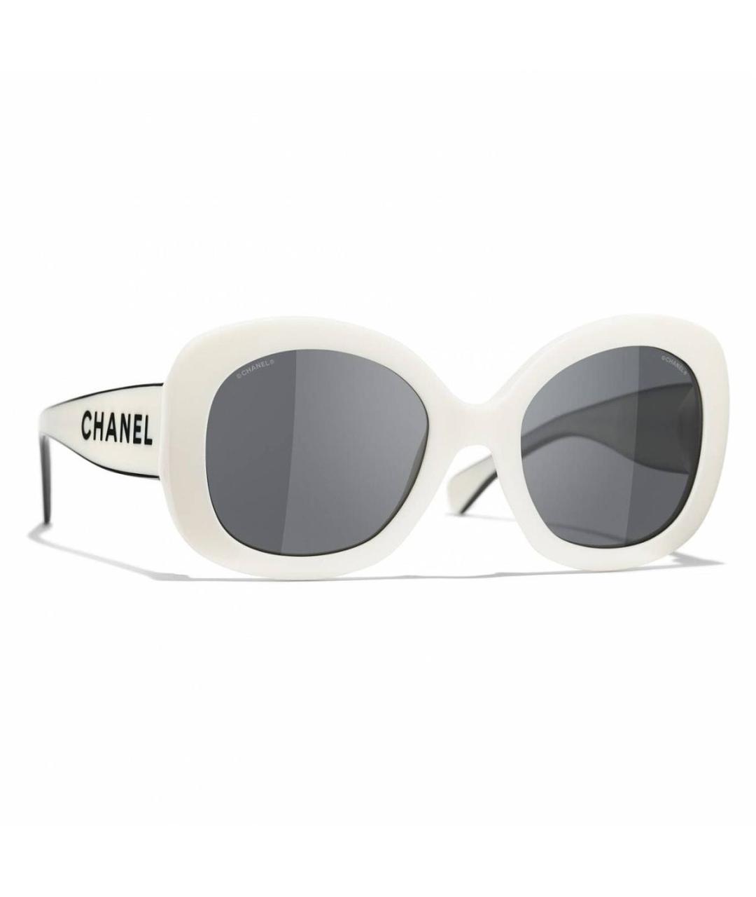 CHANEL Белые пластиковые солнцезащитные очки, фото 8