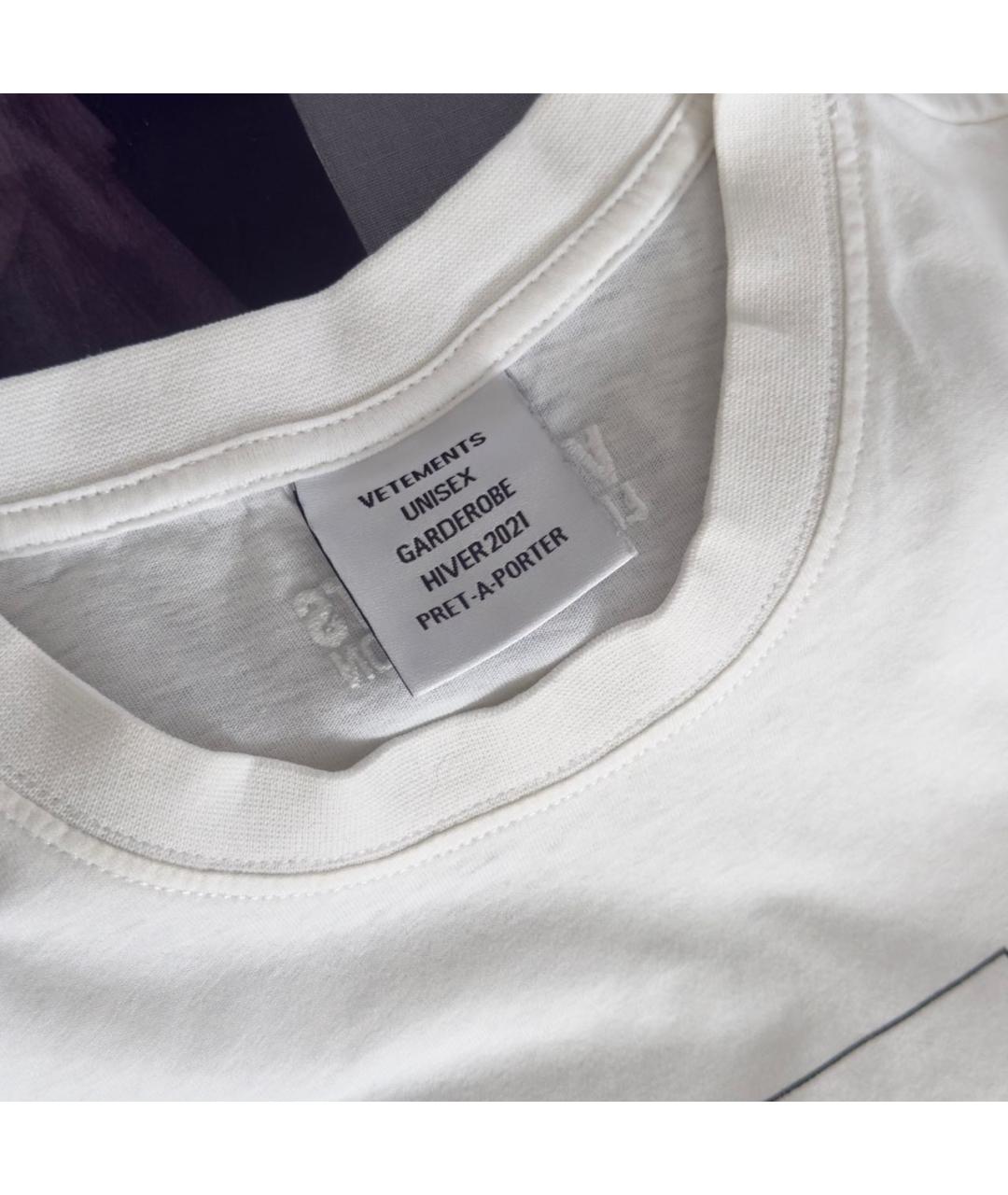 VETEMENTS Белая хлопковая футболка, фото 5