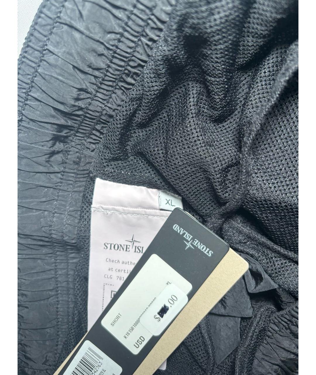 STONE ISLAND Черные нейлоновые шорты, фото 5