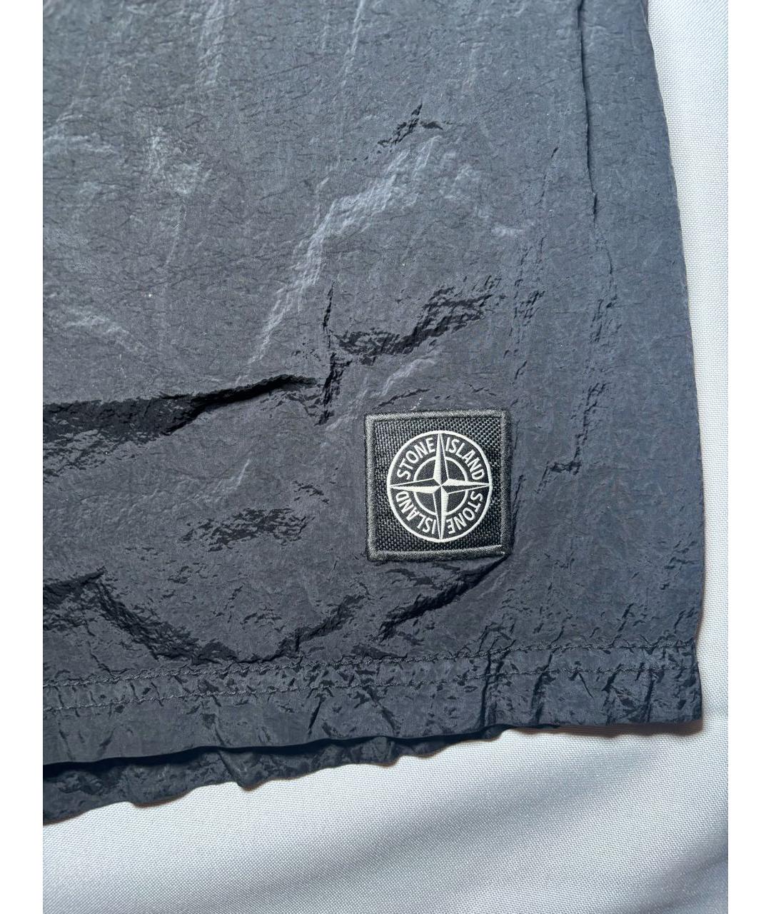 STONE ISLAND Черные нейлоновые шорты, фото 2