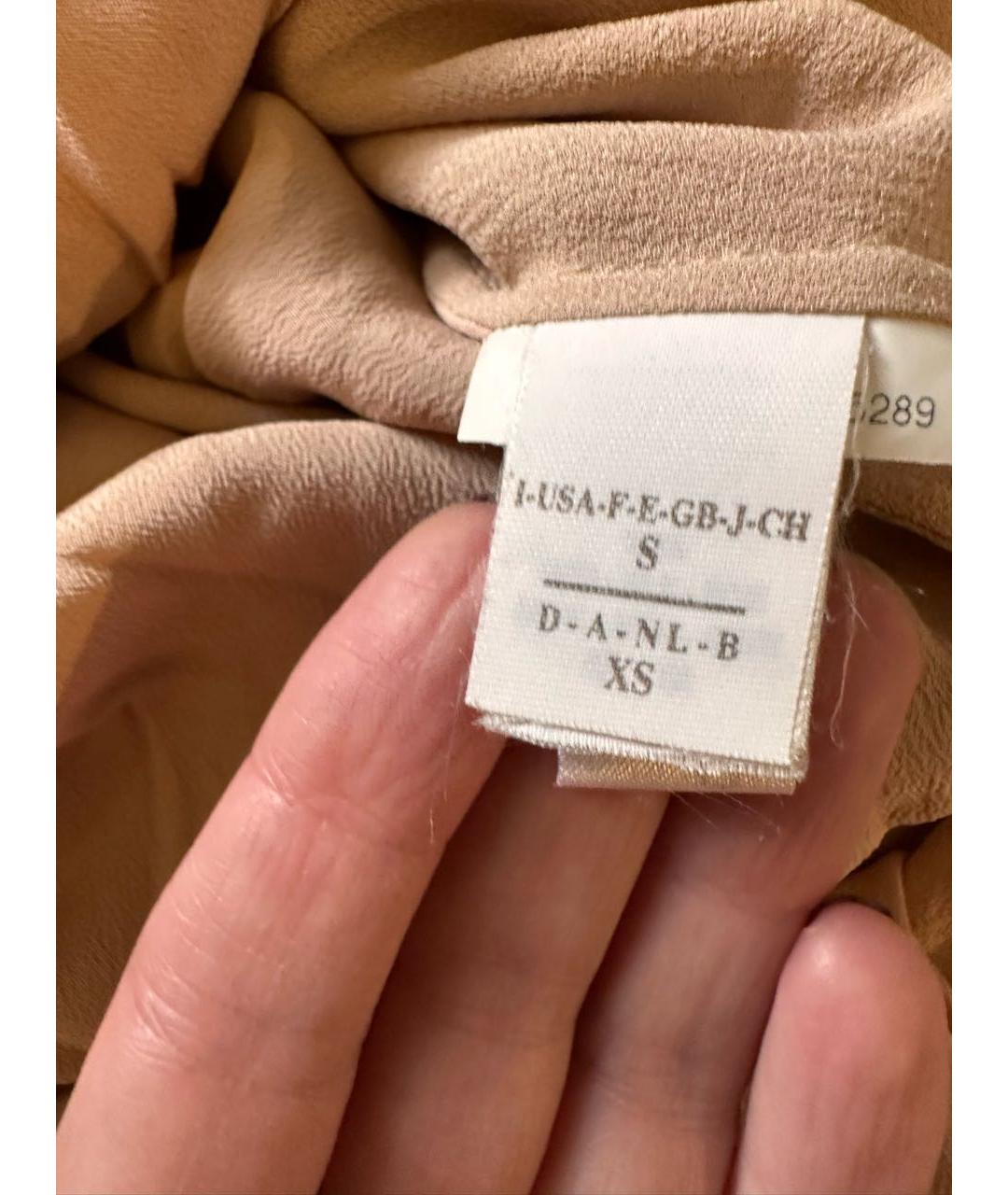 BRUNELLO CUCINELLI Бежевое шелковое коктейльное платье, фото 3