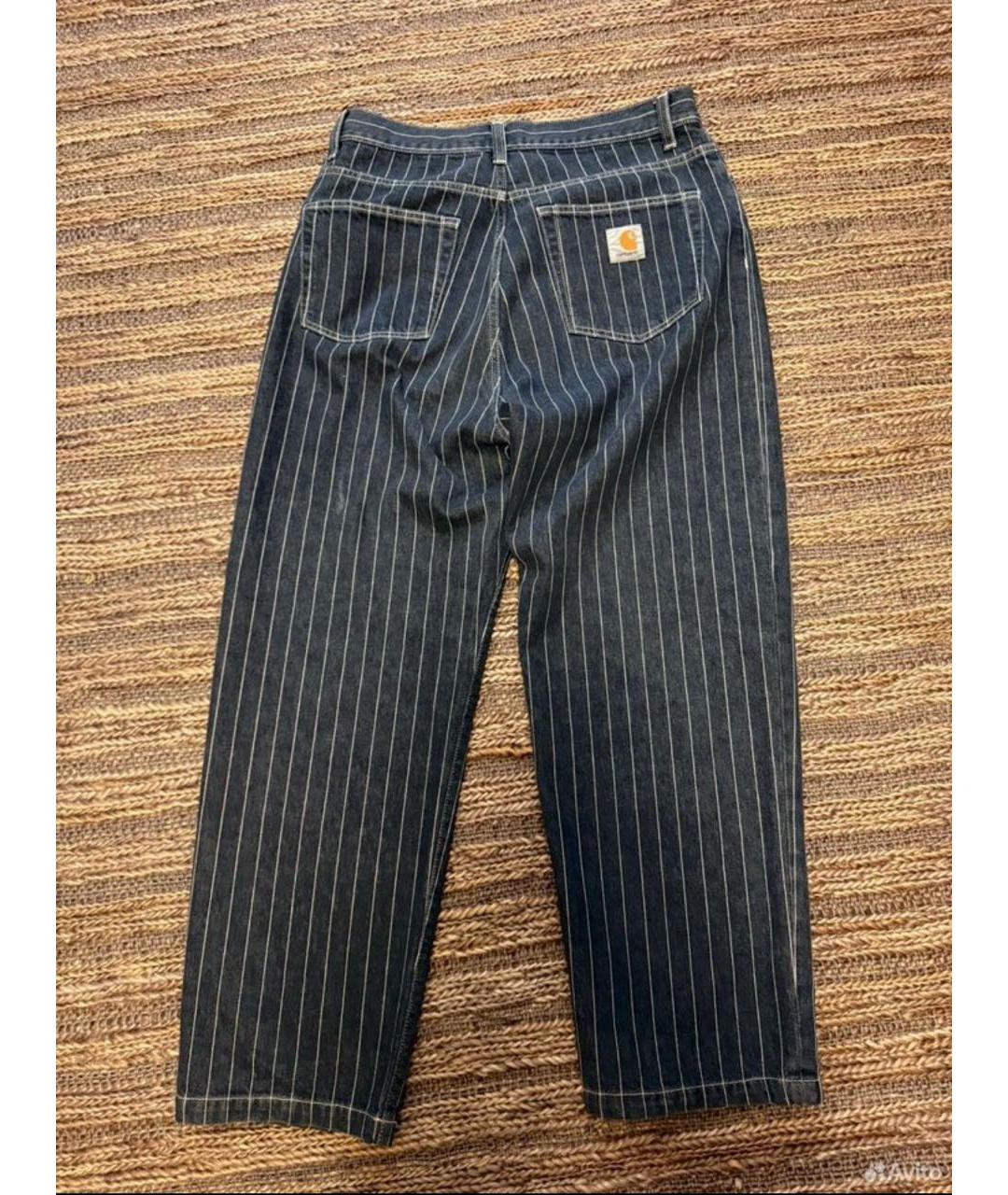 CARHARTT WIP Темно-синие хлопко-полиэстеровые джинсы скинни, фото 2