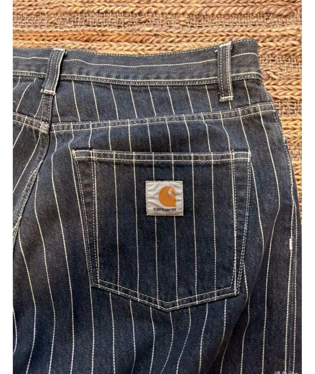 CARHARTT WIP Темно-синие хлопко-полиэстеровые джинсы скинни, фото 4
