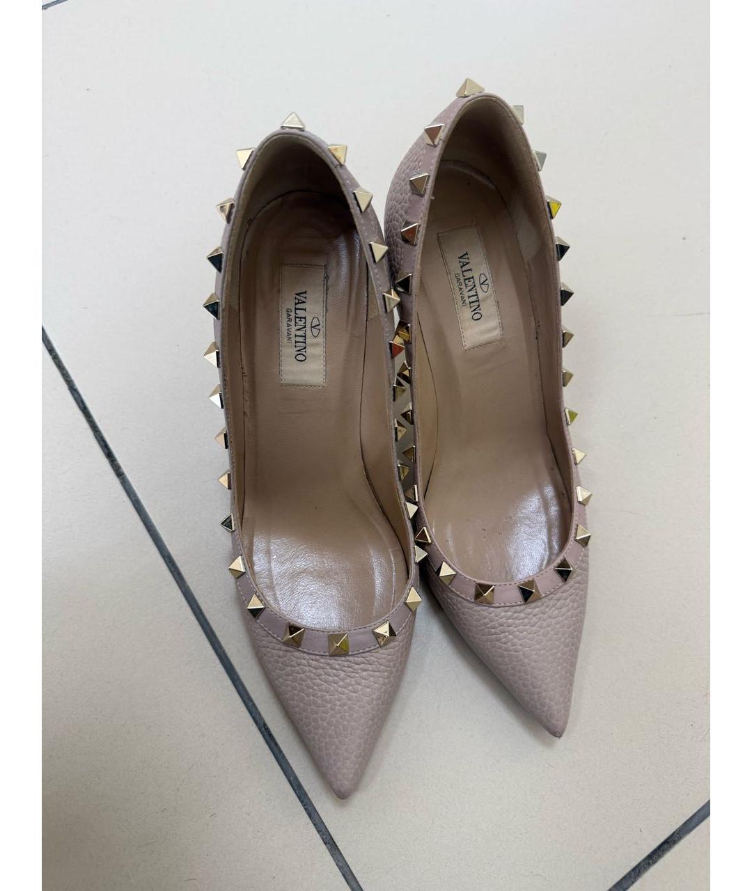 VALENTINO Бежевые кожаные туфли, фото 5