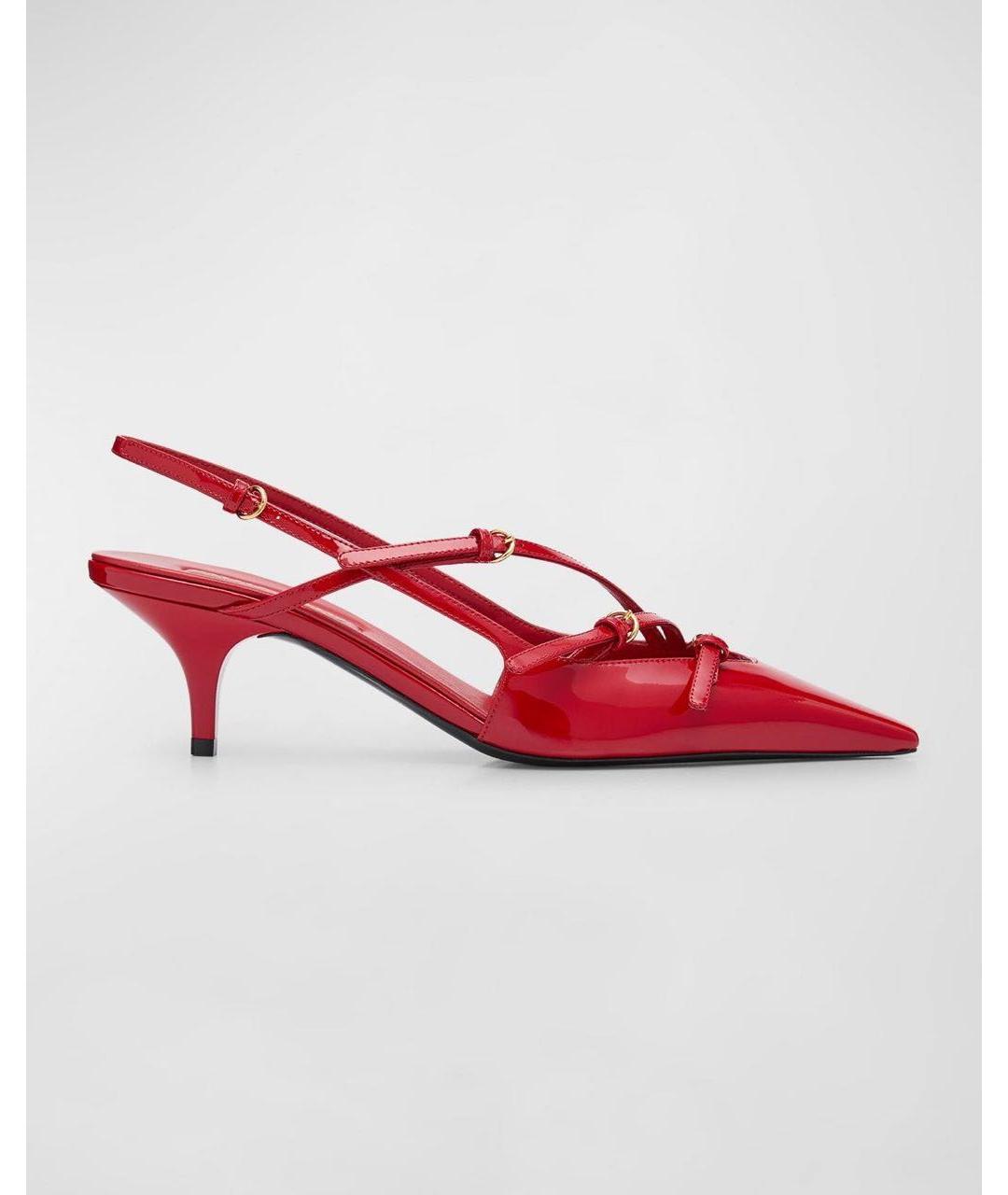 MIU MIU Красные босоножки из лакированной кожи, фото 9