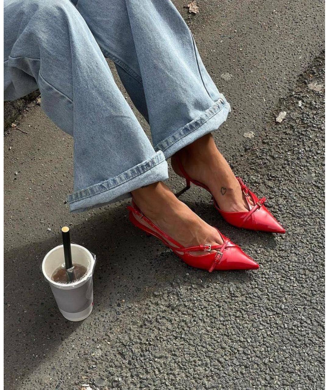 MIU MIU Красные босоножки из лакированной кожи, фото 7