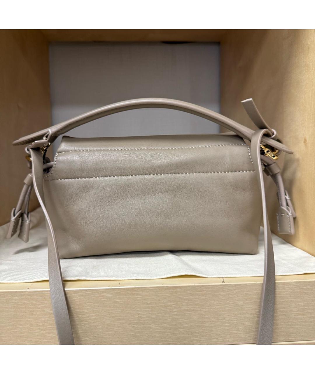 FENDI Бежевая кожаная сумка через плечо, фото 3