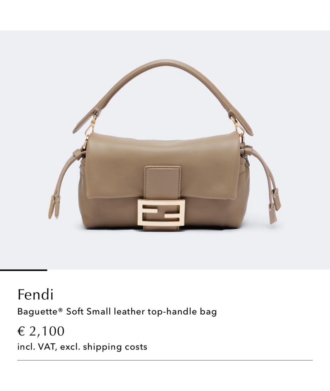 FENDI Бежевая кожаная сумка через плечо, фото 5