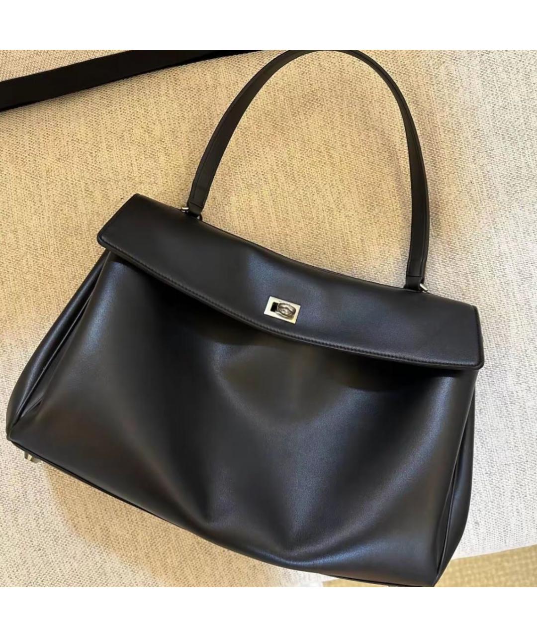 BALENCIAGA Черная кожаная сумка с короткими ручками, фото 3
