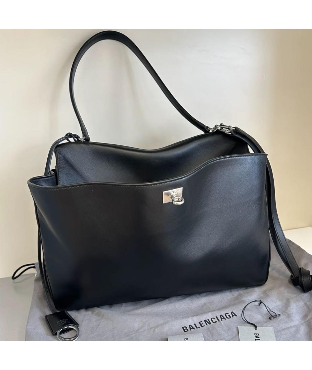 BALENCIAGA Черная кожаная сумка с короткими ручками, фото 4