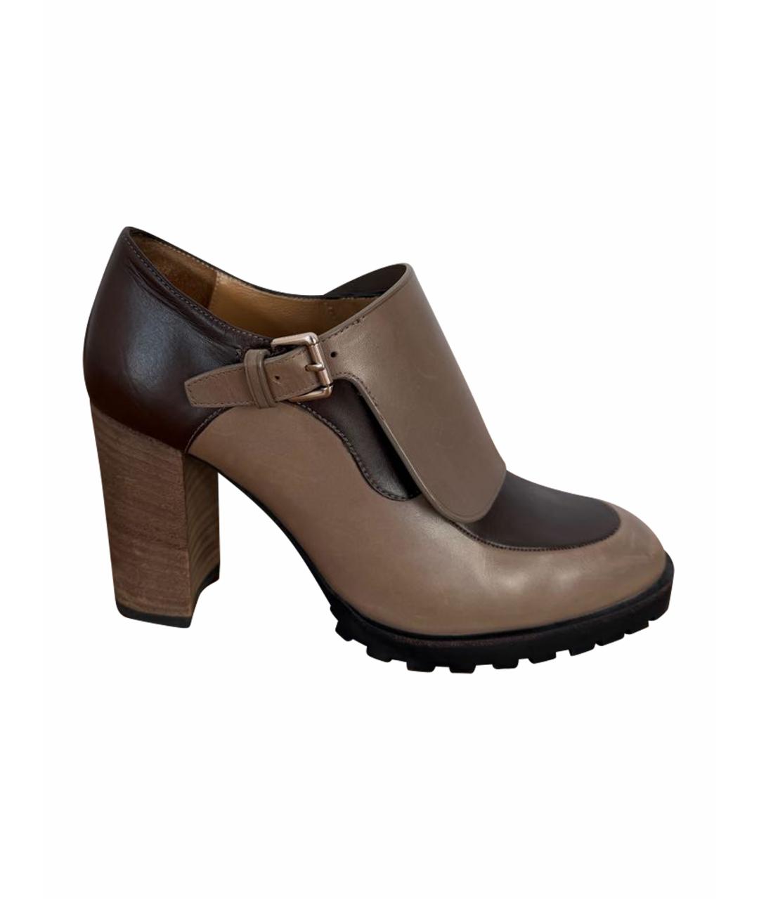 BALLY Бежевые кожаные ботильоны, фото 1