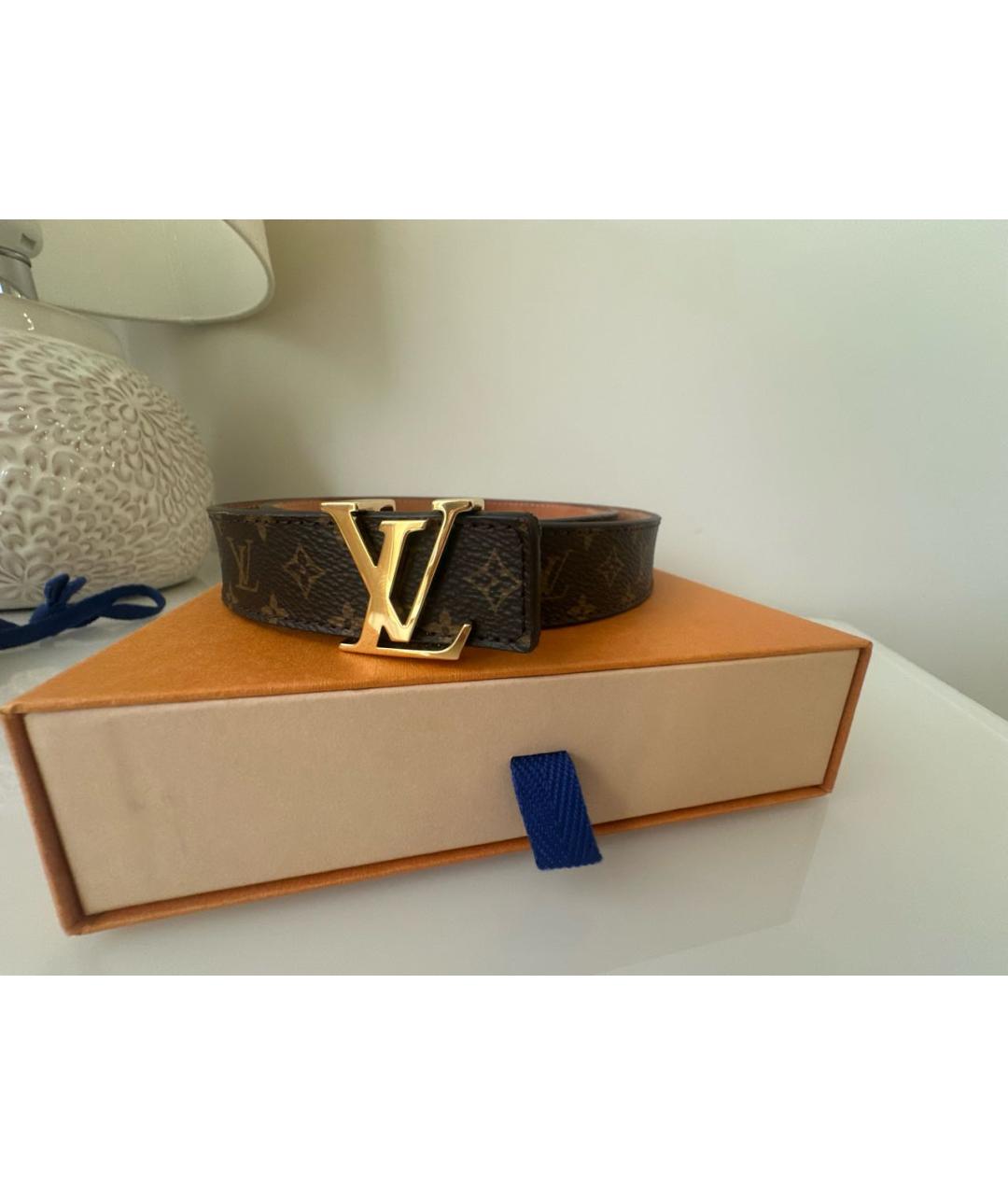 LOUIS VUITTON Коричневый кожаный ремень, фото 7