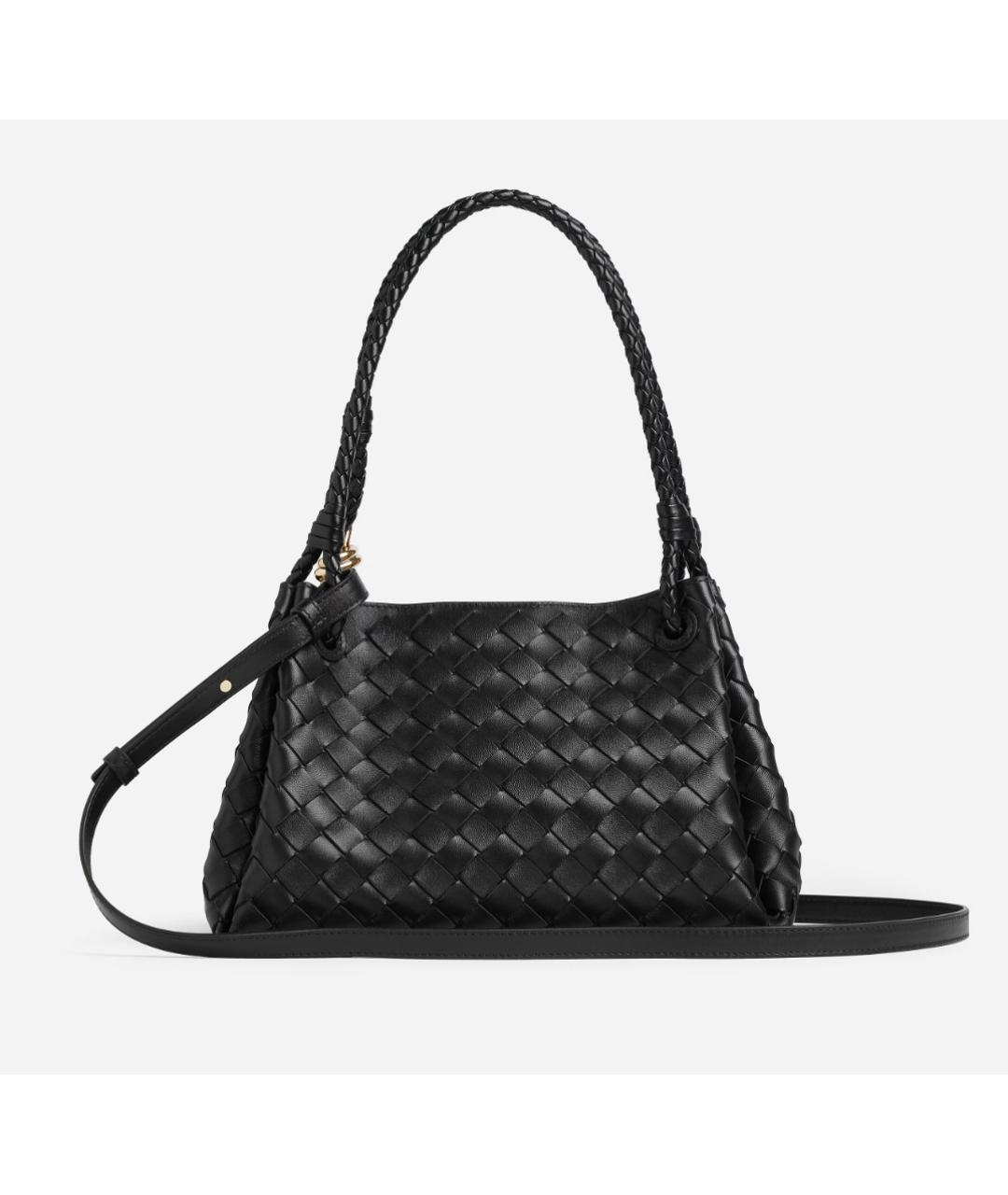 BOTTEGA VENETA Черная кожаная сумка тоут, фото 3