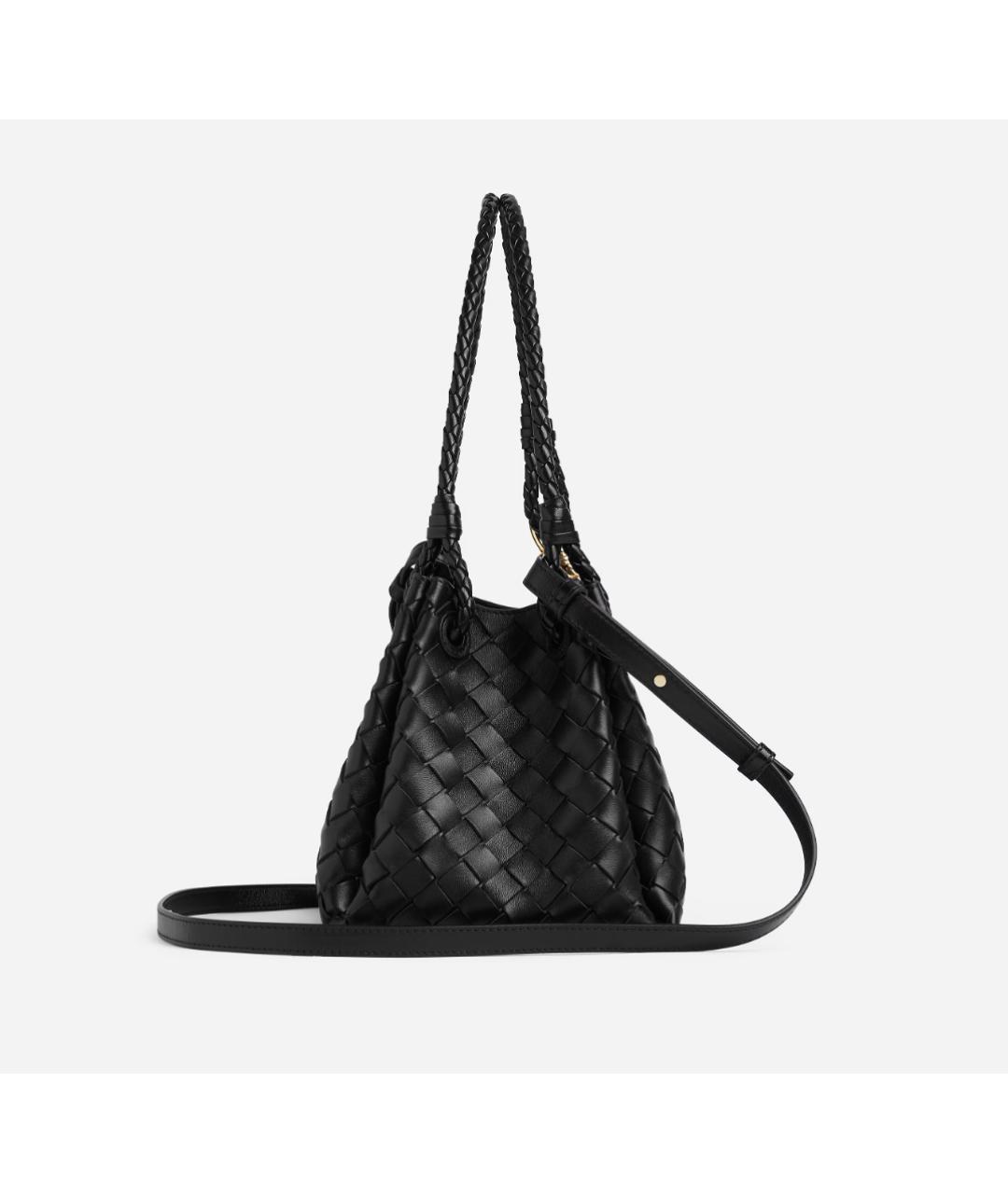 BOTTEGA VENETA Черная кожаная сумка тоут, фото 4