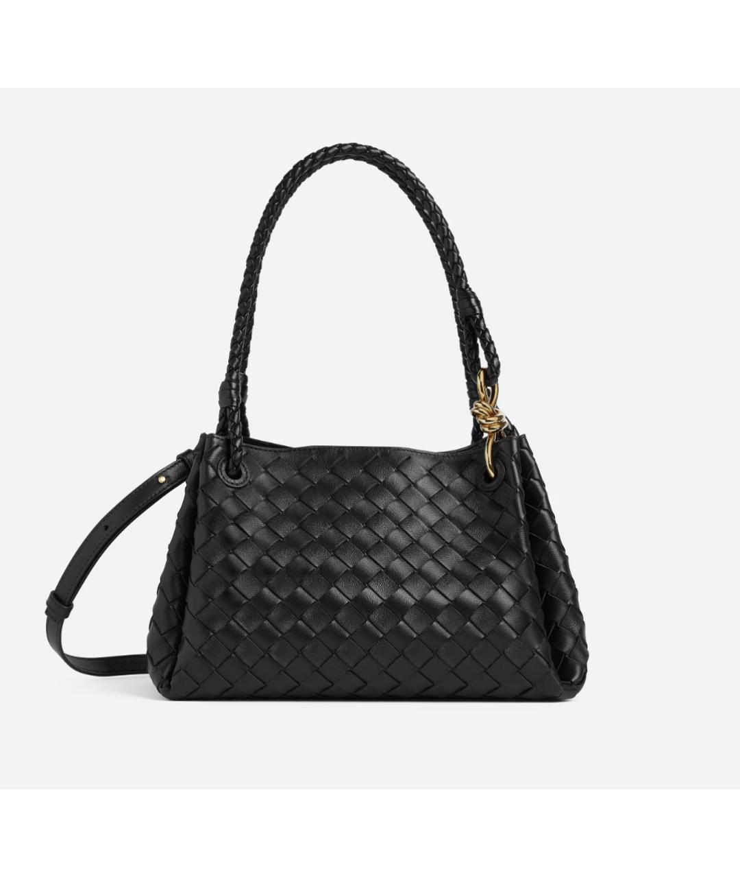 BOTTEGA VENETA Черная кожаная сумка тоут, фото 7