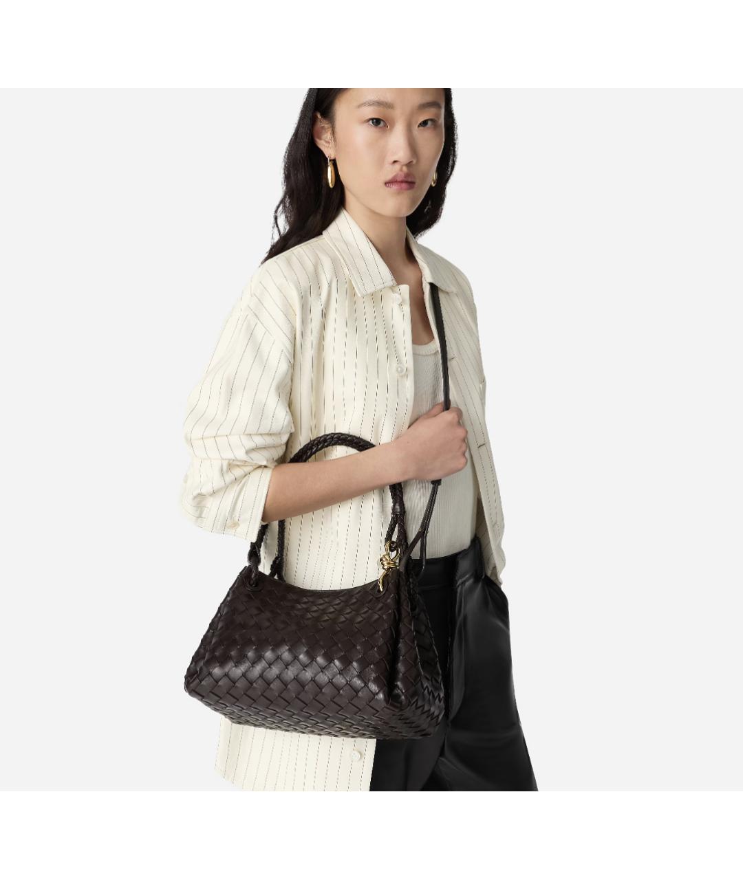 BOTTEGA VENETA Коричневая кожаная сумка тоут, фото 2