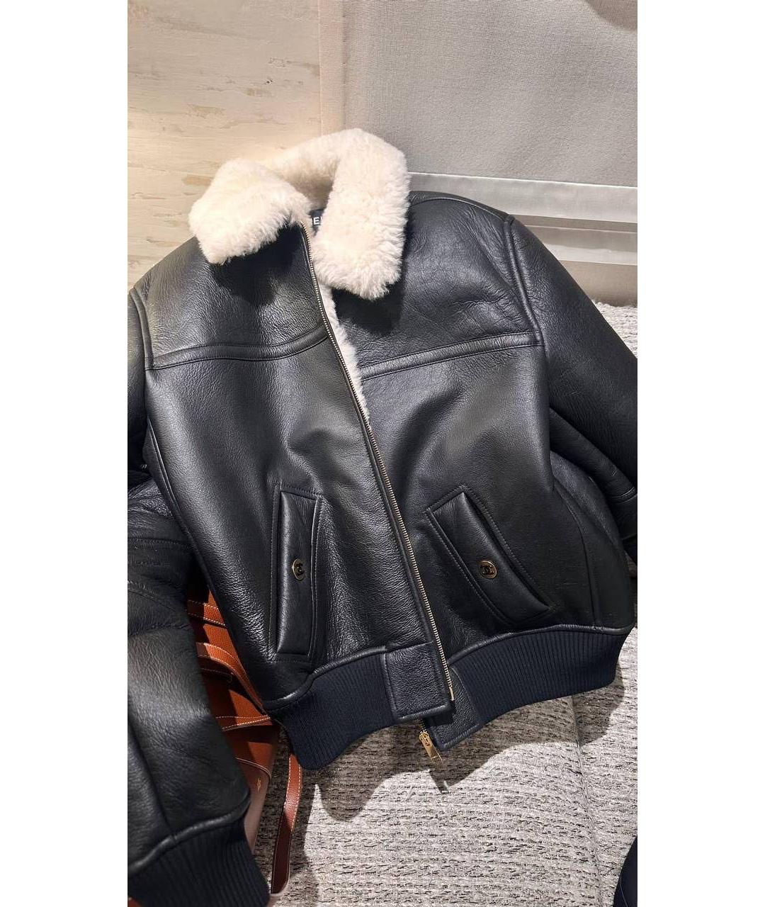 CHANEL Черная кожаная дубленка, фото 4