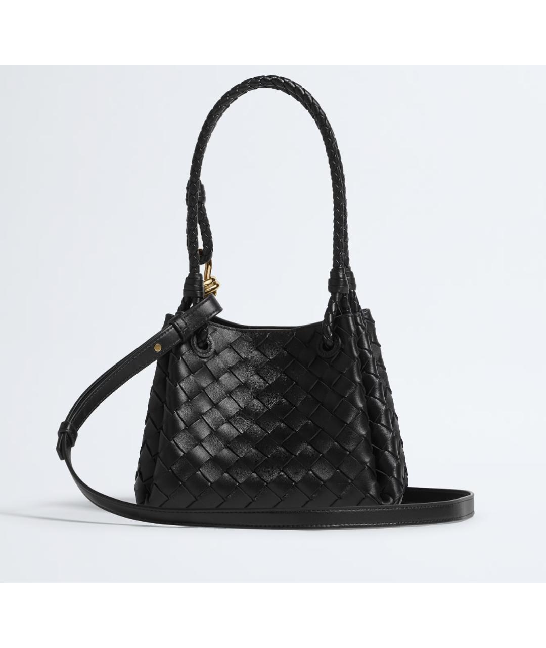 BOTTEGA VENETA Черная кожаная сумка тоут, фото 3