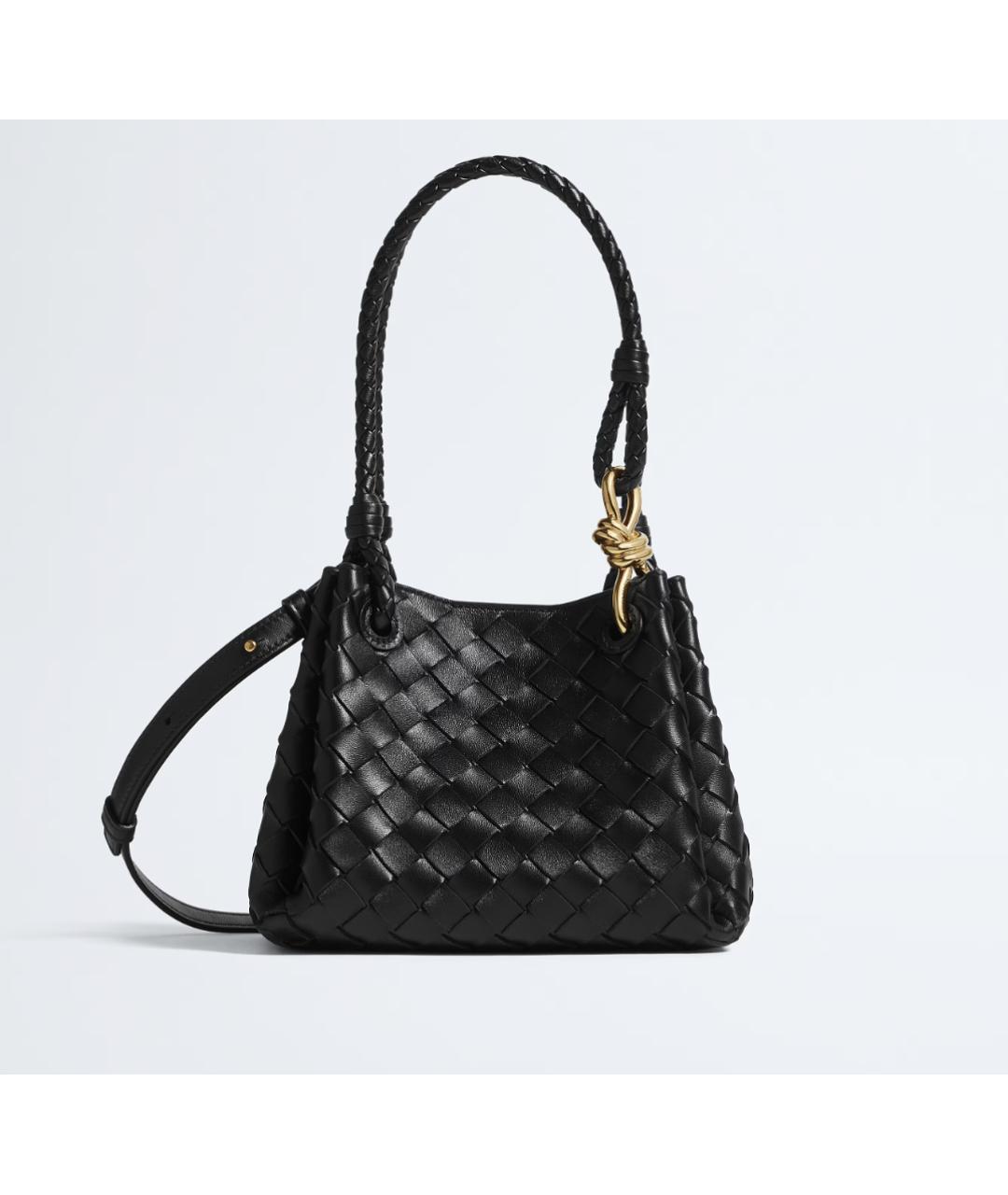 BOTTEGA VENETA Черная кожаная сумка тоут, фото 7