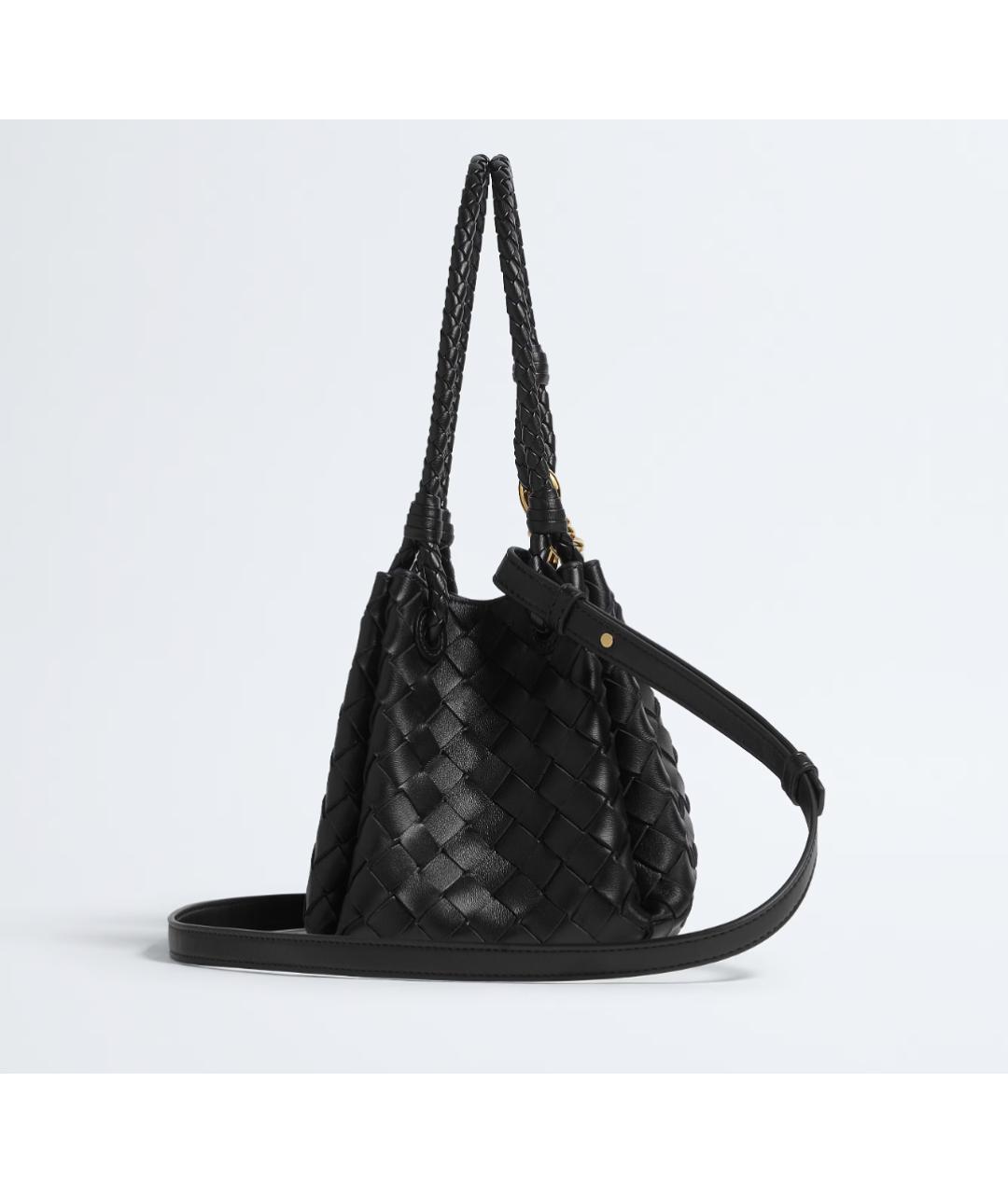 BOTTEGA VENETA Черная кожаная сумка тоут, фото 4