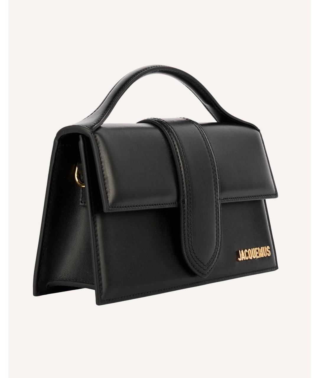 JACQUEMUS Черная кожаная сумка через плечо, фото 2