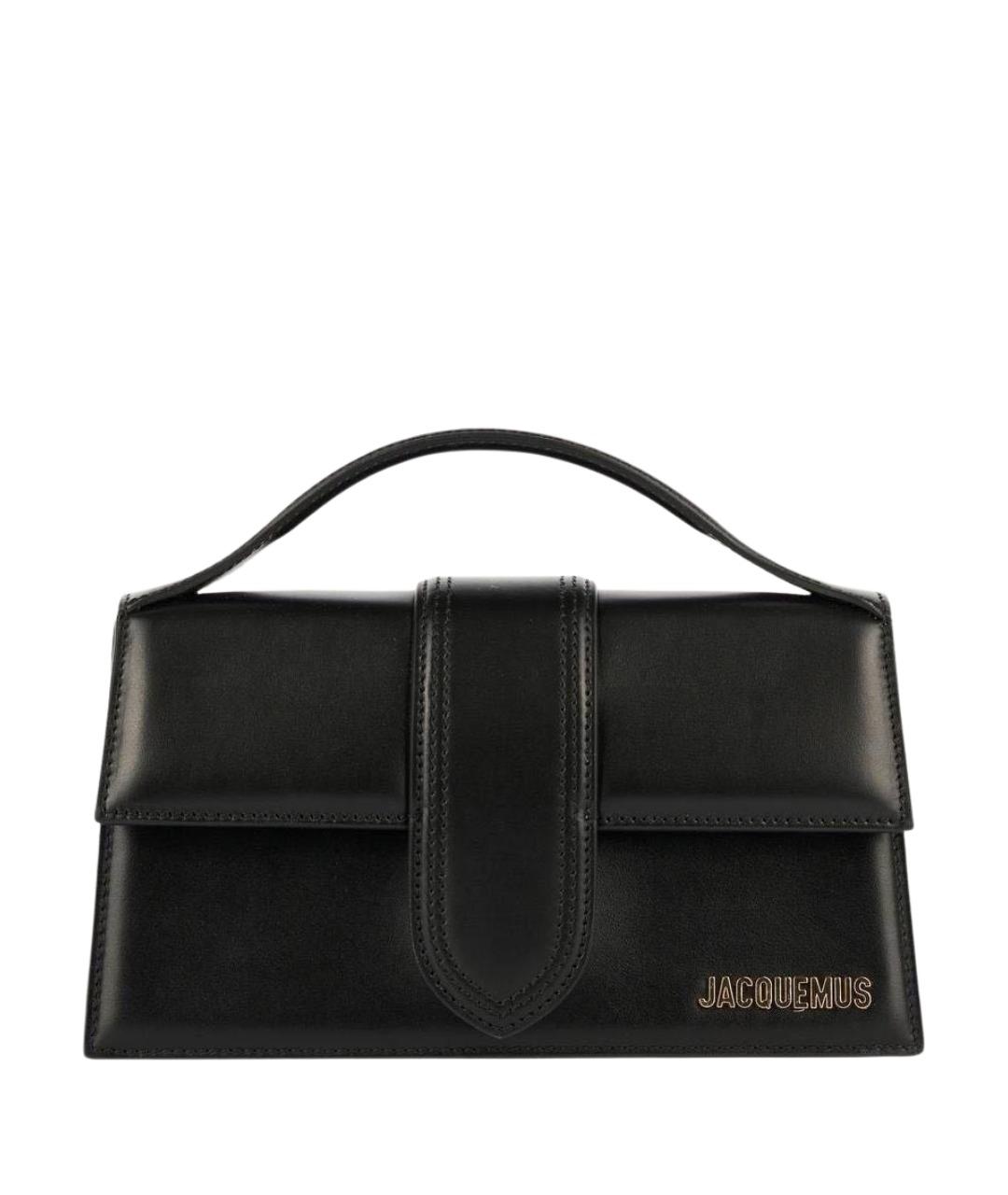 JACQUEMUS Черная кожаная сумка через плечо, фото 1
