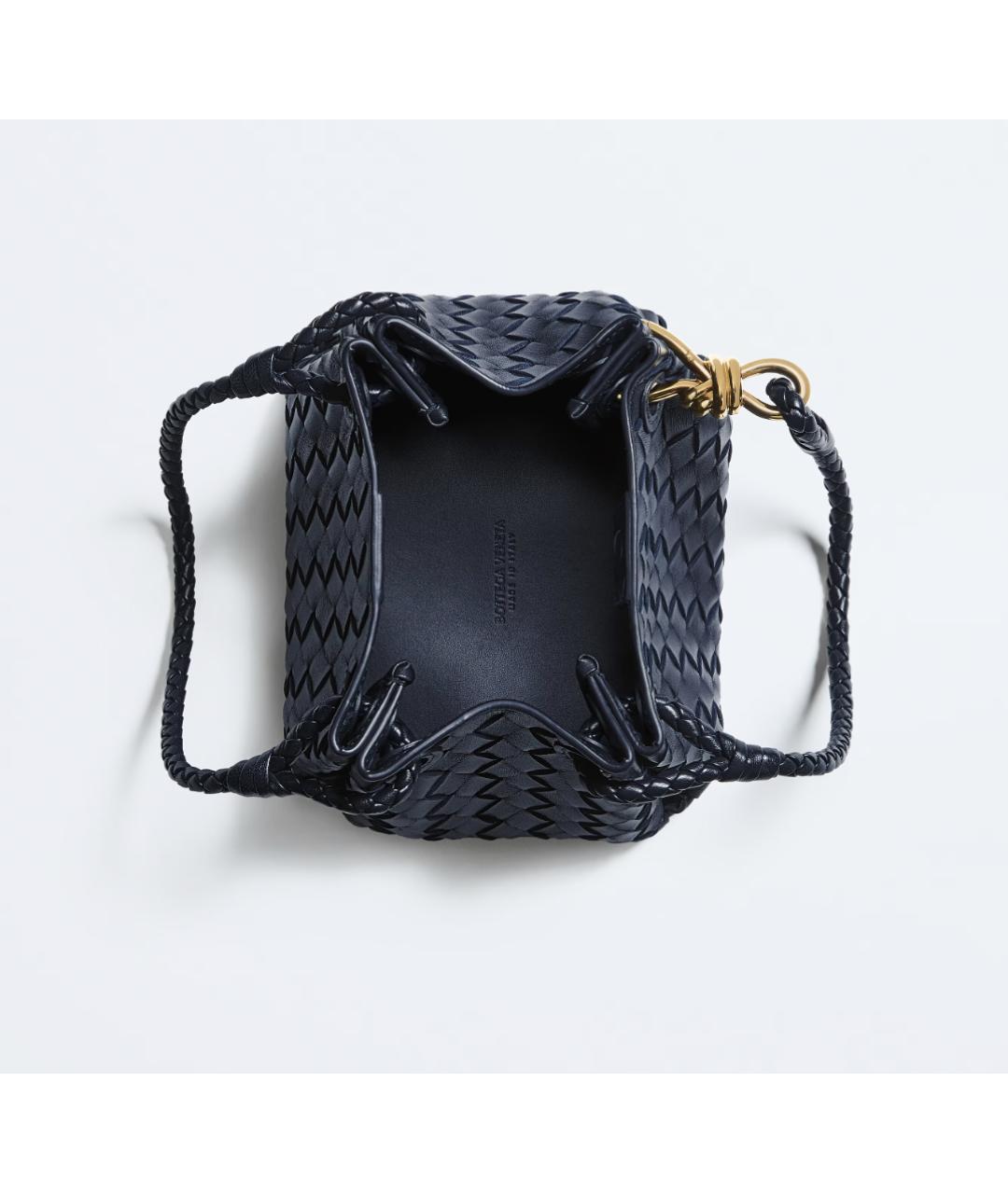 BOTTEGA VENETA Темно-синяя кожаная сумка тоут, фото 4