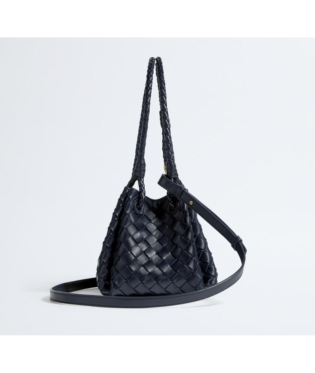 BOTTEGA VENETA Темно-синяя кожаная сумка тоут, фото 3