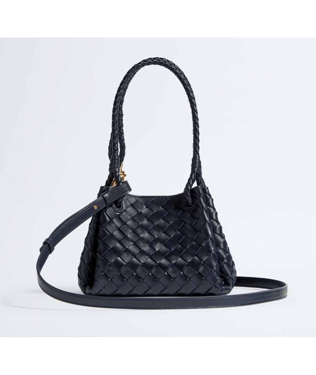 BOTTEGA VENETA Темно-синяя кожаная сумка тоут, фото 2