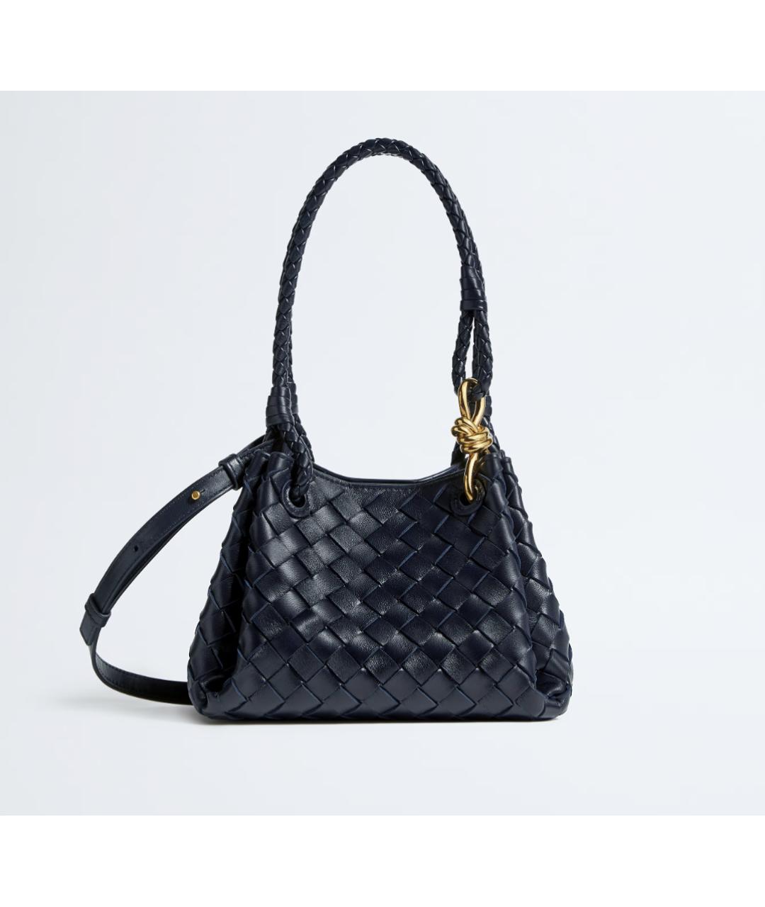 BOTTEGA VENETA Темно-синяя кожаная сумка тоут, фото 6