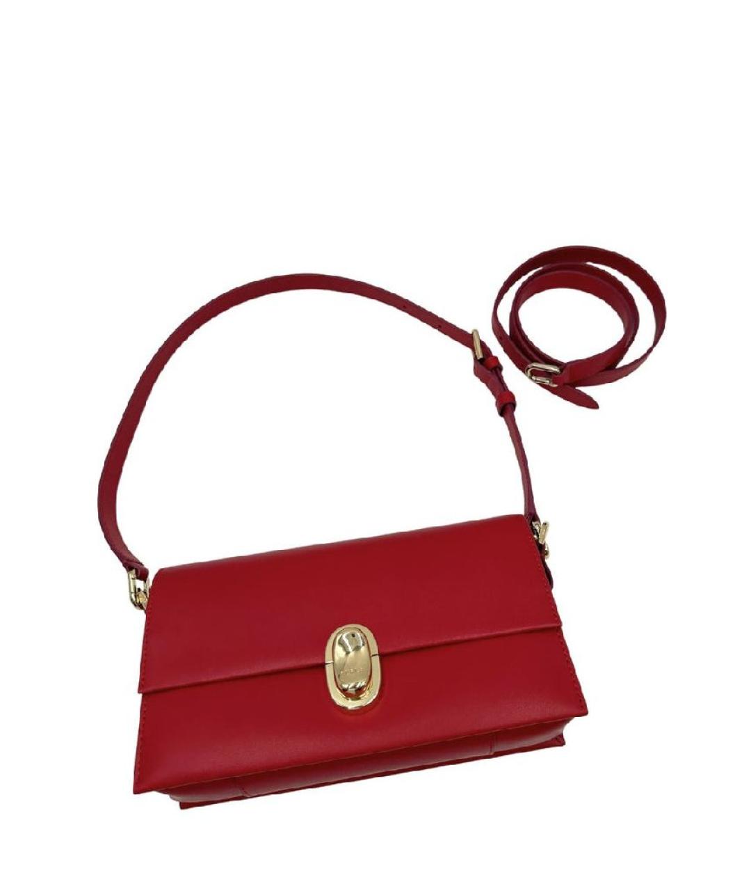 FURLA Бордовая кожаная сумка через плечо, фото 9