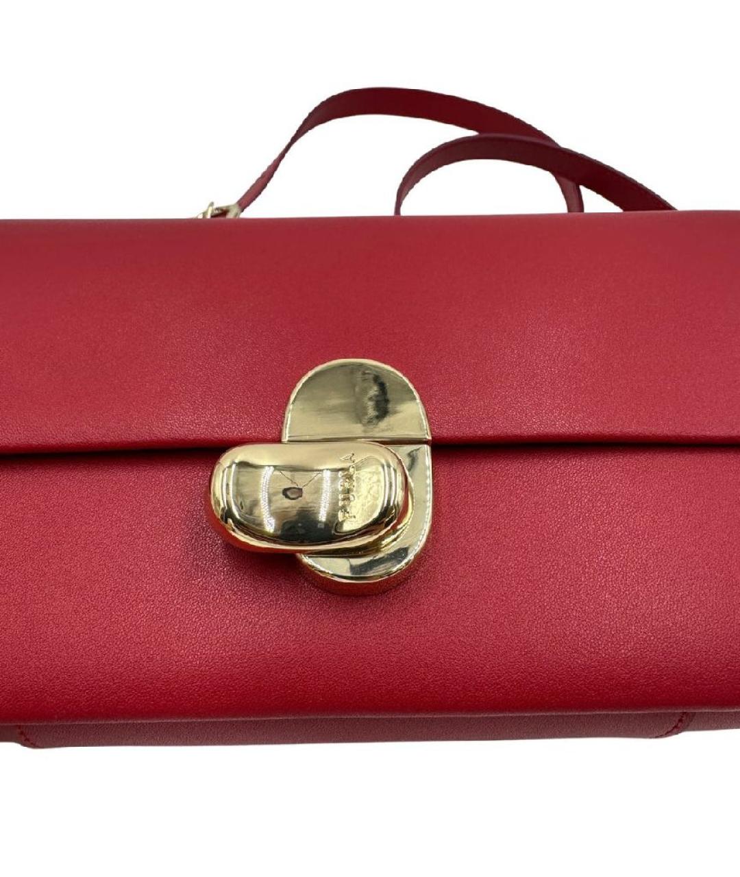 FURLA Бордовая кожаная сумка через плечо, фото 3