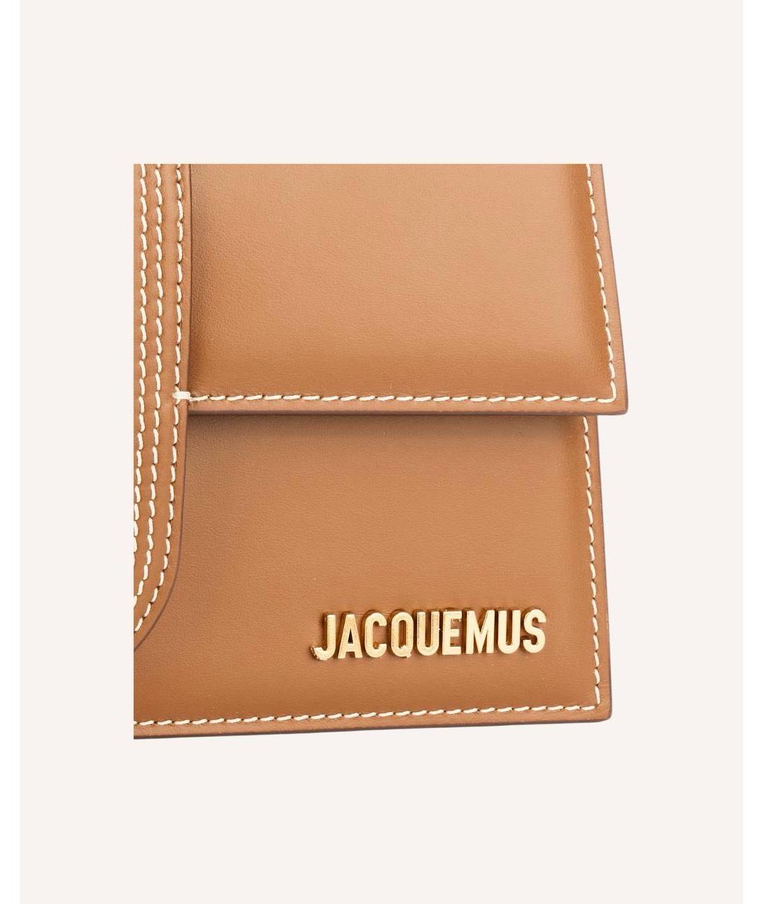 JACQUEMUS Коричневая кожаная сумка через плечо, фото 4