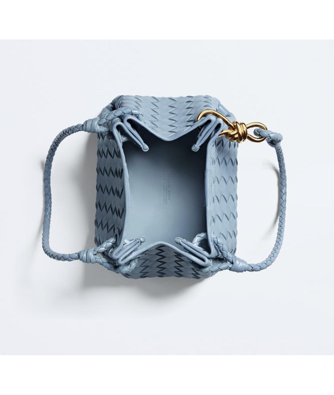 BOTTEGA VENETA Голубая кожаная сумка тоут, фото 4