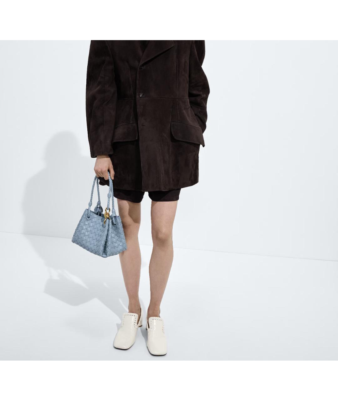 BOTTEGA VENETA Голубая кожаная сумка тоут, фото 5