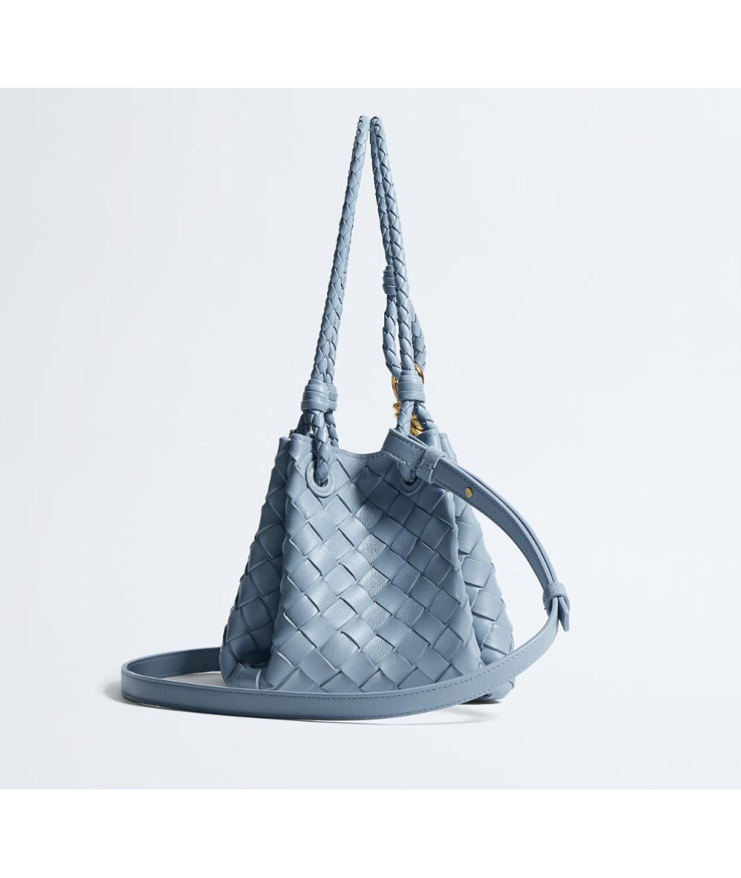 BOTTEGA VENETA Голубая кожаная сумка тоут, фото 3