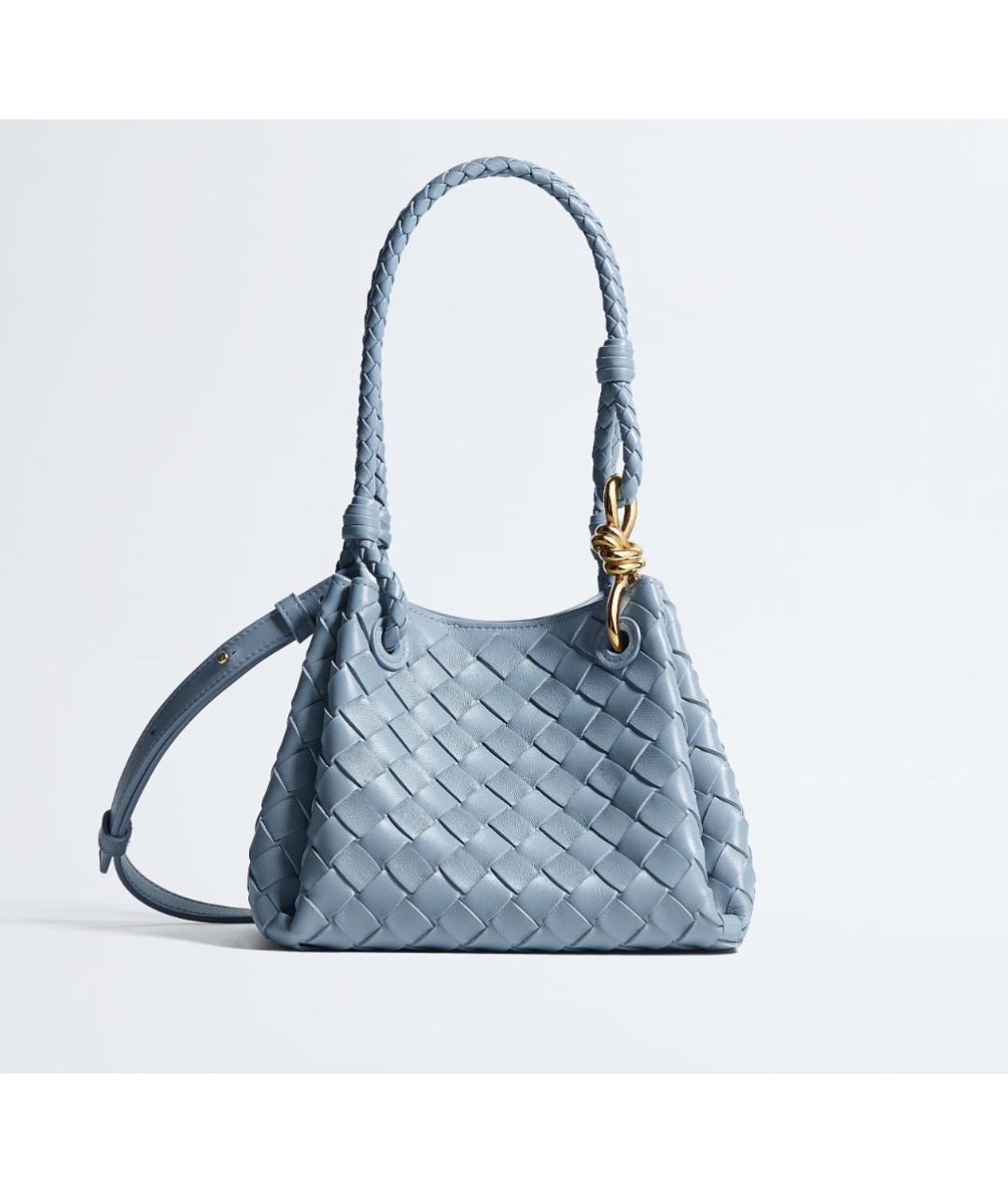 BOTTEGA VENETA Голубая кожаная сумка тоут, фото 6