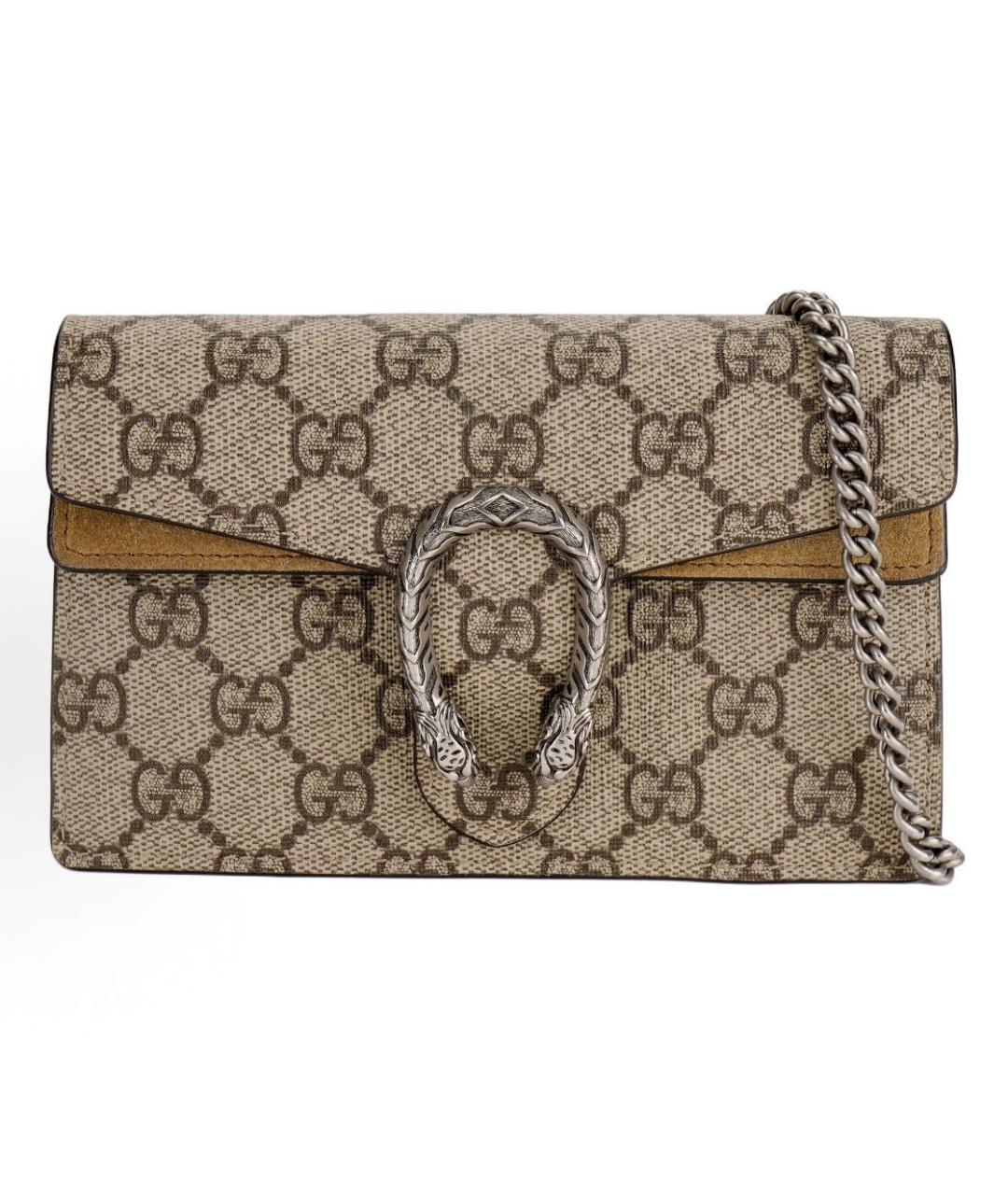 GUCCI Коричневая сумка через плечо из канвы, фото 5