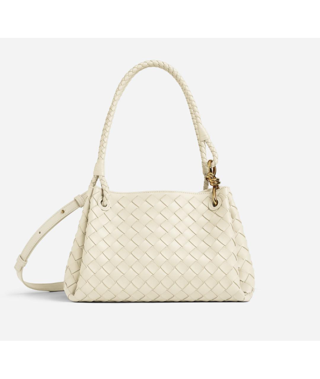 BOTTEGA VENETA Белая кожаная сумка тоут, фото 5