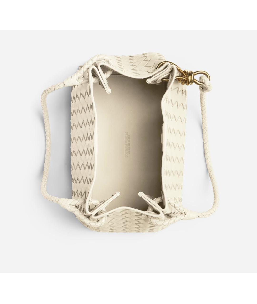 BOTTEGA VENETA Белая кожаная сумка тоут, фото 4
