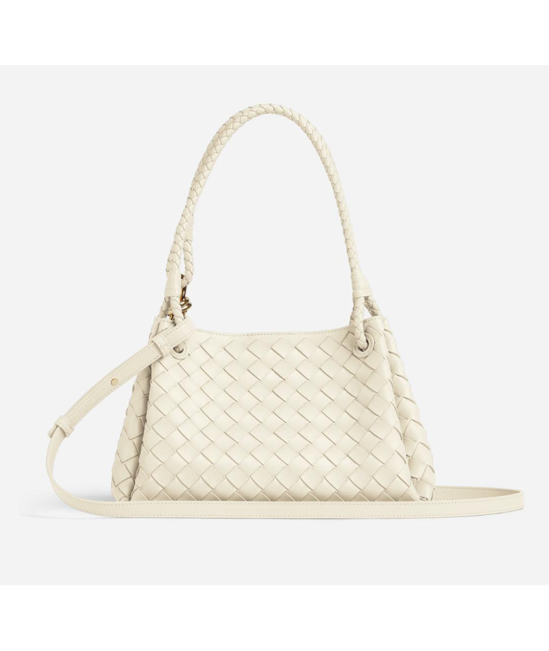 BOTTEGA VENETA Белая кожаная сумка тоут, фото 2