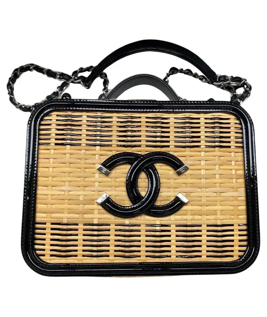 CHANEL Коричневая рафиевая сумка через плечо, фото 9
