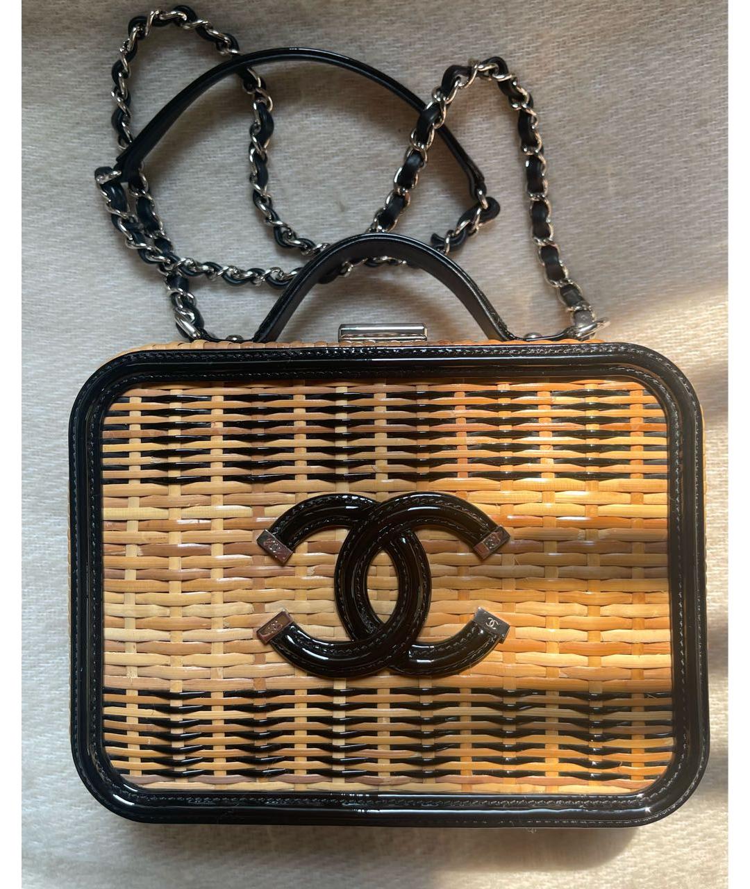 CHANEL Коричневая рафиевая сумка через плечо, фото 2