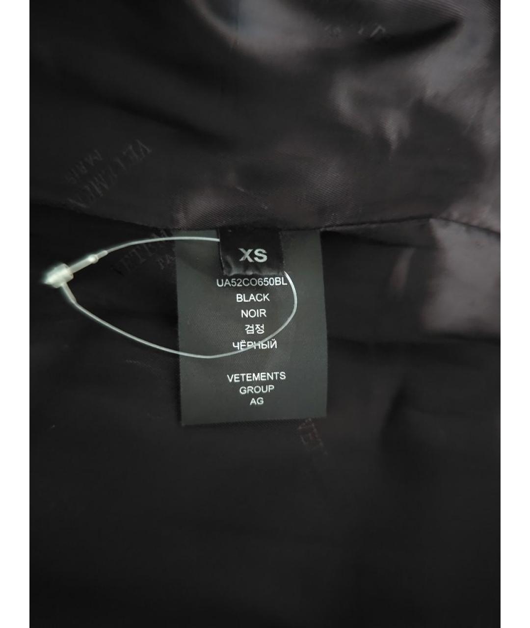 VETEMENTS Черное пальто, фото 7