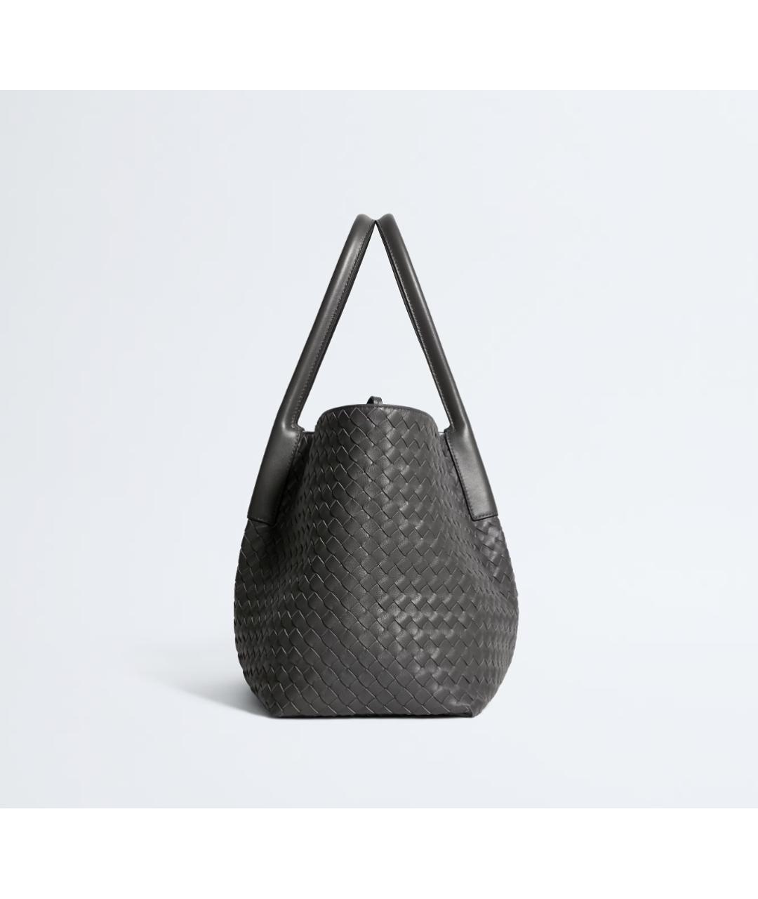 BOTTEGA VENETA Серая кожаная сумка тоут, фото 5
