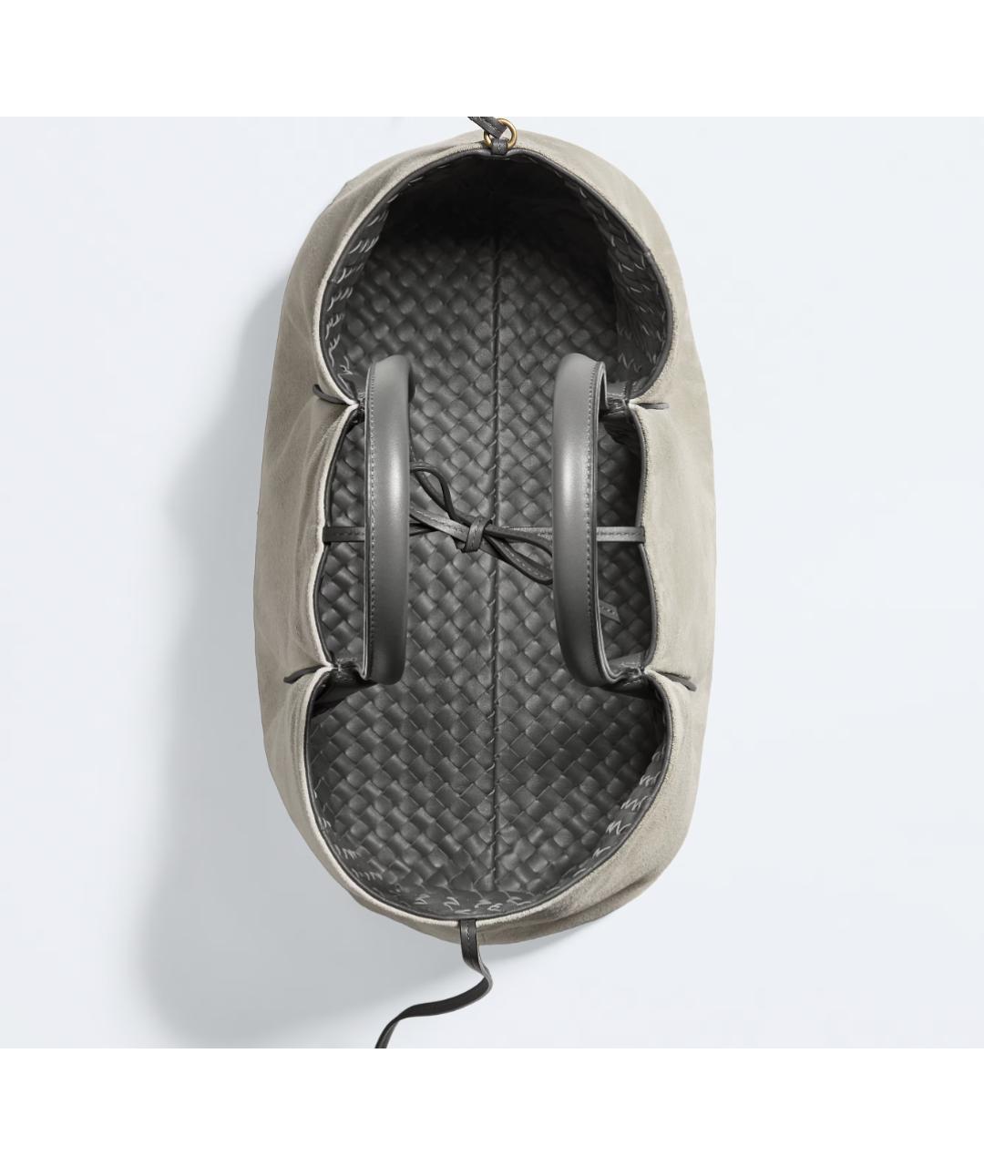 BOTTEGA VENETA Серая кожаная сумка тоут, фото 2