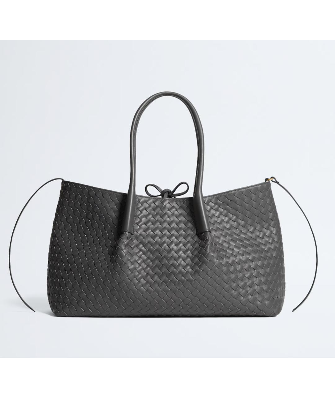BOTTEGA VENETA Серая кожаная сумка тоут, фото 8