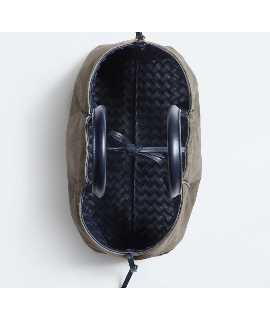 BOTTEGA VENETA Темно-синяя кожаная сумка тоут, фото 2