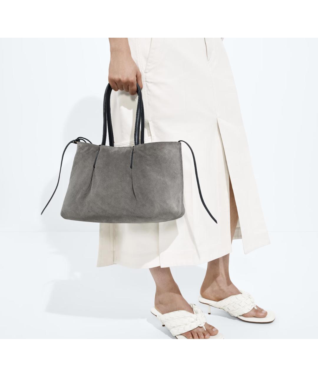 BOTTEGA VENETA Темно-синяя кожаная сумка тоут, фото 3