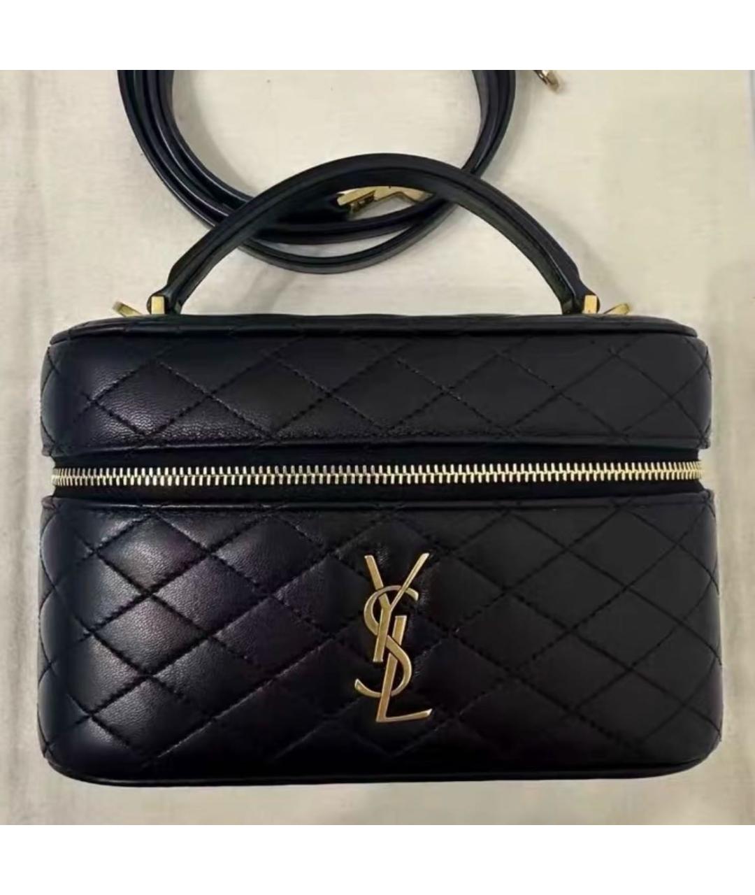 SAINT LAURENT Черная кожаная сумка через плечо, фото 3